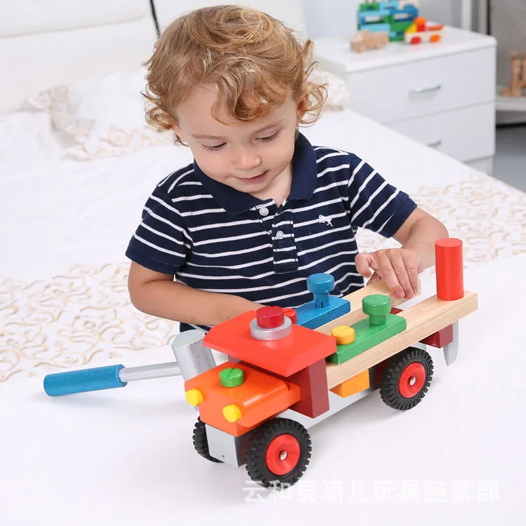 

Export South Korea Removable Screw Car Wooden Educational Toys Children 2345-Year-Old Wood Hands-on Assembly Car