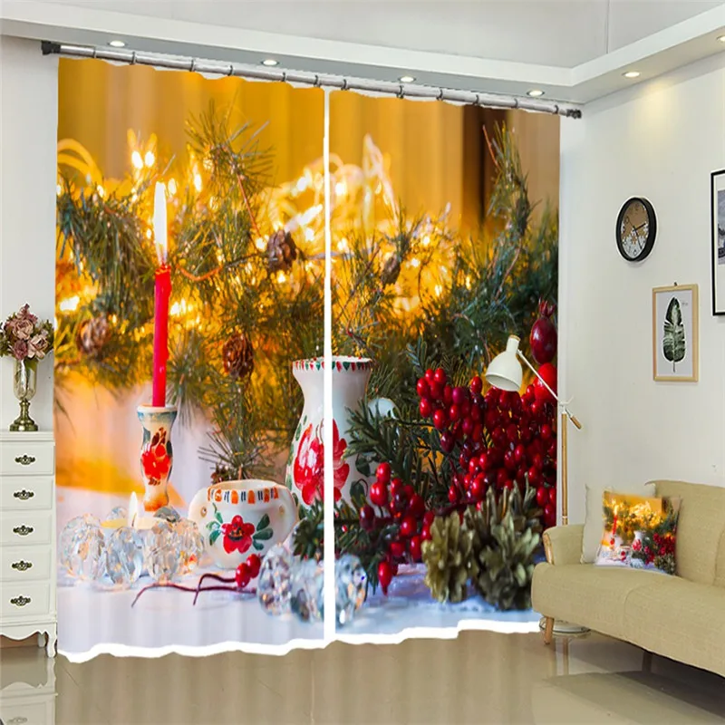 3D оконные шторы для спальни гостиной офиса отеля Cortinas рождественские украшения