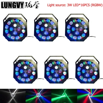 

Free Shipping 6pcs/Lot 16X3W RGBW LED PAR Light/ Disco Light Dmx512 Control Whirlwind Moving Head Light Stage Professional Dj