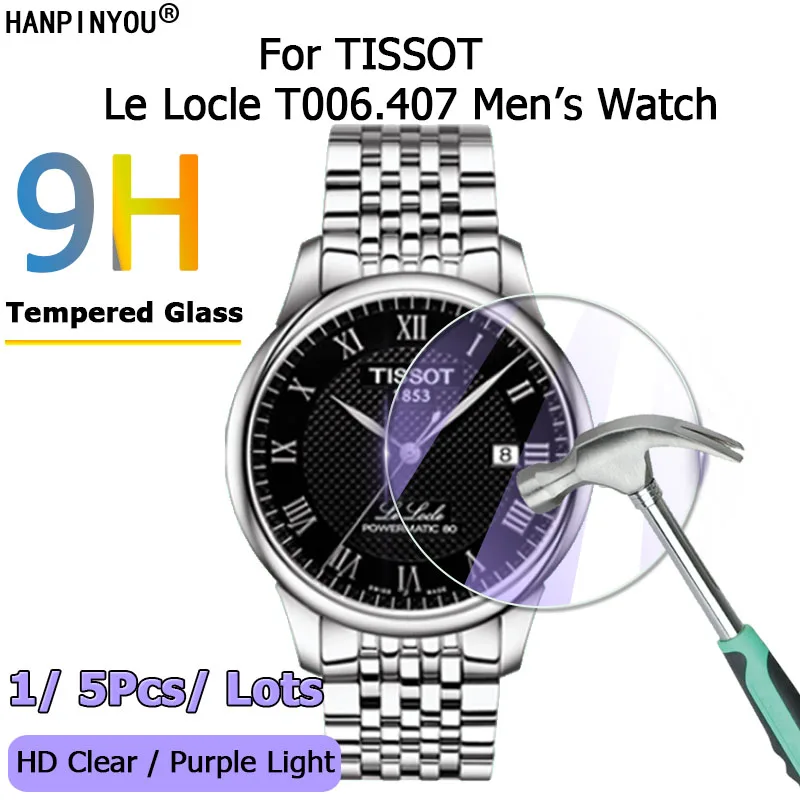 Per Tissot Le Locle T006.407 T006407 Watch Orologio Da Uomo Hd Clear /Purple Light 2.5D Pellicola Proteggi Schermo In Vetro Temperato
