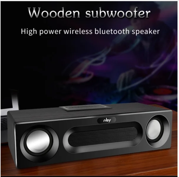 Беспроводной Bluetooth домашний кинотеатр портативный динамик деревянный сабвуфер