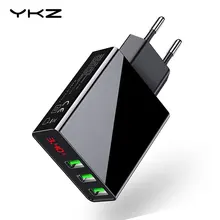 YKZ 3 USB зарядное устройство светодиодный дисплей 3 порта быстрое зарядное устройство для телефона дорожное настенное зарядное устройство для iPhone samsung Xiaomi EU US умные зарядки