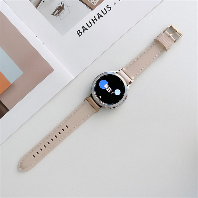 High Quality Leather Slim Watchband For Samsung Galaxy Watch 4 Classic 44MM 40MM 42MM 46MM Vintage Soft Bracelet Band