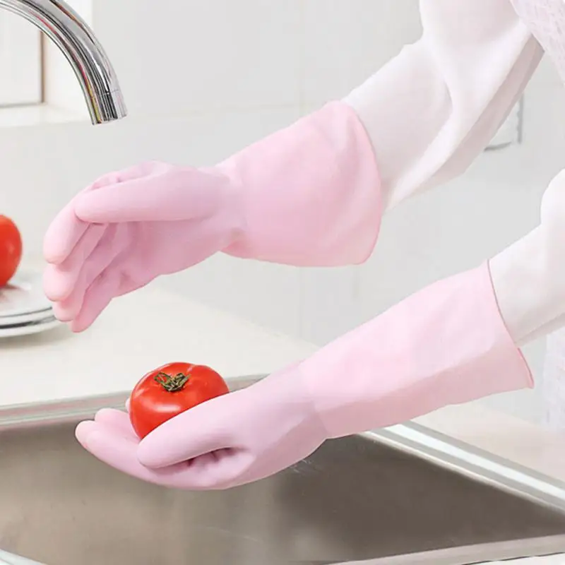 Прочные водонепроницаемые перчатки для мытья посуды, кухни, очистки дома, кухни, с длинным рукавом, перчатки для мытья