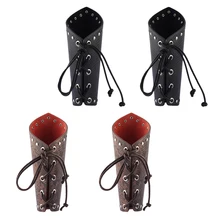 2 пары панк рок Готический кожаный наручный спортивный браслет охранники рука Защитный Браслет 23,5x20 см