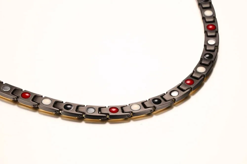 Mens Womens Magnetic Necklaces Stainless steel Health Energy Magnetic Ion Germanium Necklace Pain Relief for Neck Arthritis Men Collares Hombre collares collier colar choker 15