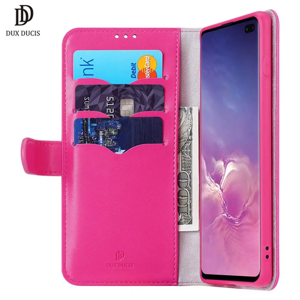 Кожаный флип-чехол DUX DUCIS с флокированием для samsung Galaxy S10 Магнитный чехол-кошелек