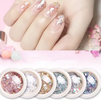 

8 Boxes Holographics Nail Sequins Set Rose Gold Flakes Sparkly 3D Hexagon Colorful Flakes Spangles Nails Art Decoration