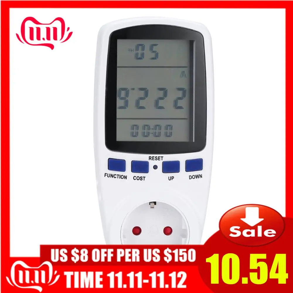 

1pc Large LCD display Energy Meter Watt Volt Voltage Electricity Monitor Analyzer Power Factor free shipping
