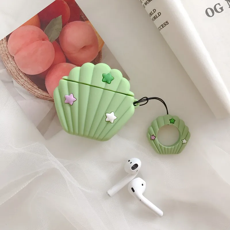 Чехол для наушников AirPods, силиконовый чехол с милым сердечком, защитный чехол для Apple Air pods 2 наушников, чехол для наушников, кольцевой ремешок