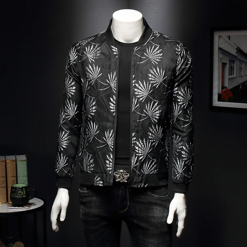 Prix Bomber Veste Hommes 2019 Automne décontracté Veste Manteau Fleur Coupe Slim Modèle Bomber Veste Hommes 5xl Chaqueta Hombre Jaqueta Masculino