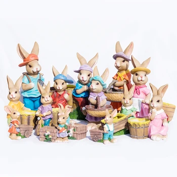 

Garden Courtyard Kindergarten Ornament Flowerpot Simulation Animal Rabbit Resin Ornament Outdoors Gardens Scenery Sculpture