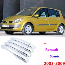for Renault Scenic II 2003~2009 2005 2007 Styling Stickers Decoration ABS Chrome Door Handle Cover paint Refit Car Accessories