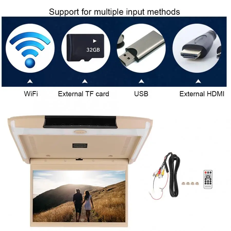 12.5in ips экран автомобиля 1080P DVD монитор крыши потолочное крепление Bluetooth с HDMI USB для Android 6,0