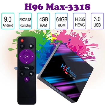 

H96 MAX rk3318 Android Tv Box 32GB 64GB Android Set-top Box Bluethooth4.0 2.4/5.0G WiFi 4K 3D Smart TV Media Google Player TVbox