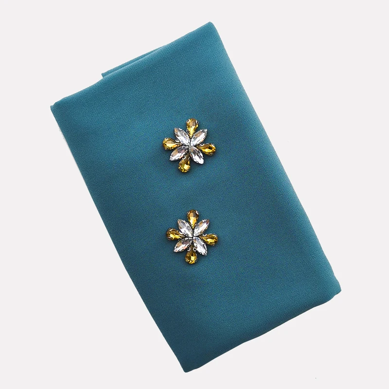 25 Sea water green Твердые с бриллиантами хиджабы Мусульманский Исламский шарф шарфы для Женская толстовка хиджаб головной платок Moslima молитва тюрбанте Jilbab Femme - Цвет: 25 Sea water green