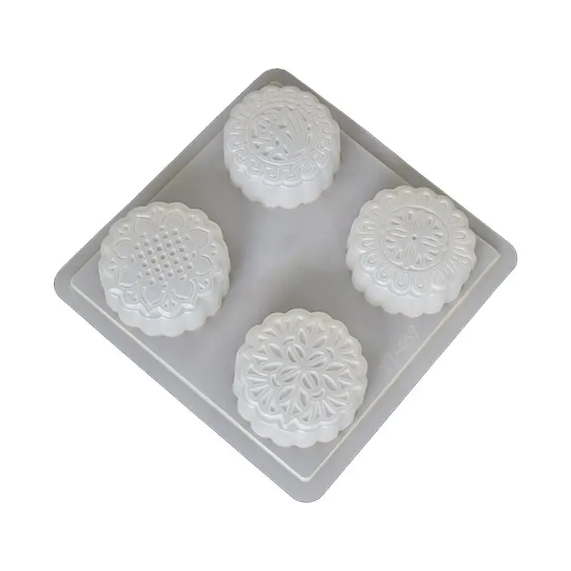 4 Полости Пластиковый помадка торт Mooncake плесень шоколадный Маффин кекс Плесень