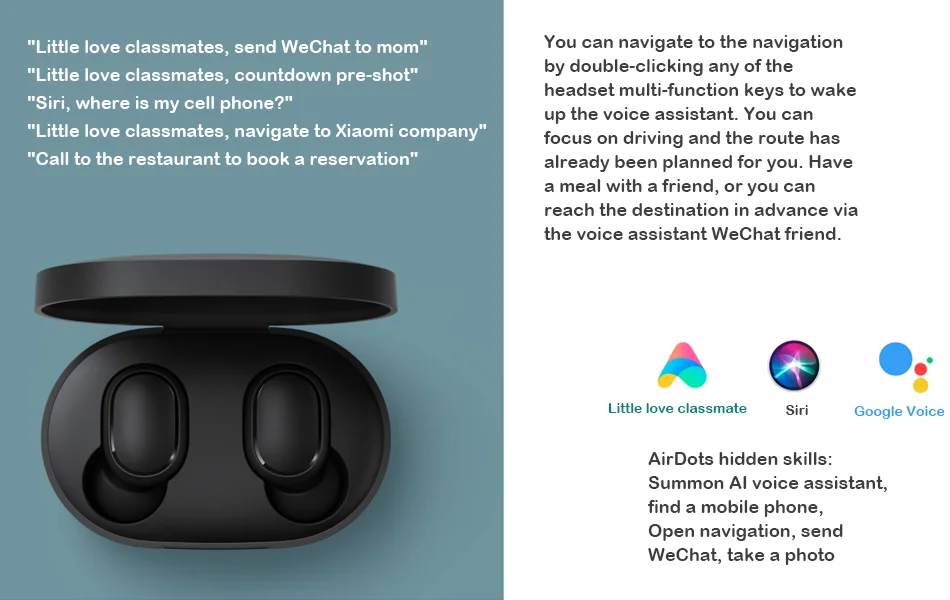 Xiaomi Redmi AirDots вкладыши Bluetooth 5,0 Зарядка Наушники Беспроводные бас стерео наушники с микрофоном Handsfree наушники AI управление