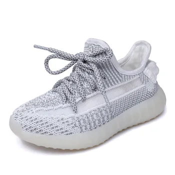 

2020 Toddler/Little/Big Kid Lace Up Slip On Casual Trainers Boys Girls Fashion Brand Reflective Sneakers Children School Shoes