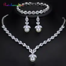 Набор из 925 пробы серебра Rainbamabom, ожерелье/серьги/браслет из муассанита, ювелирные наборы для коктейлей, подарок