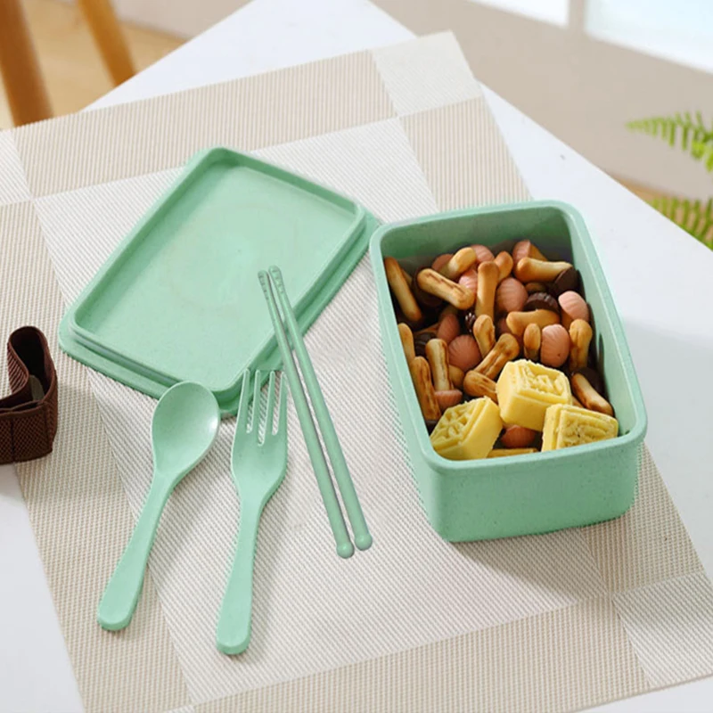 2021 новый экологически чистый Ланч бокс из бамбукового волокна студенческий