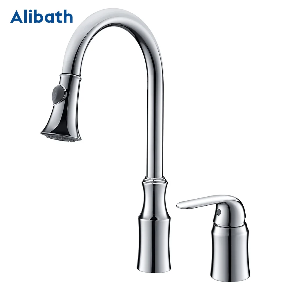 

Pull Out Kitchen Faucets with Sprayer Bathroom Basin Sink Faucets 2 Spraying Modes 360° Rotating Solid Brass Water Tap.
