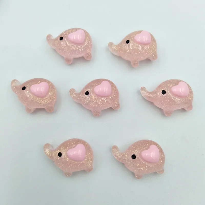10 шт милые 3D полимерные животные слон Имитация миниатюрный Блестящий арт Flatback DIY ремесло украшения декоративные шпильки для волос