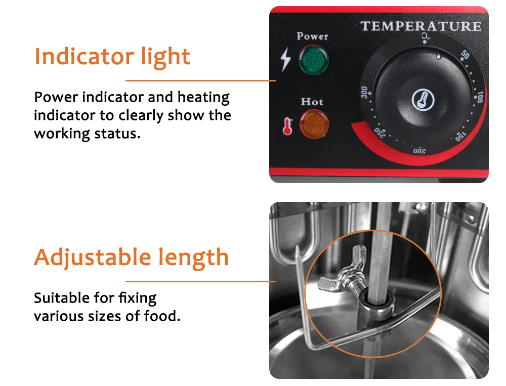 Description Picture 6 of itemITOP Electric Doner Kebab Grill Shawarma Machine Automatic Rotating BBQ Grill For Commercial Household Heating Pipe