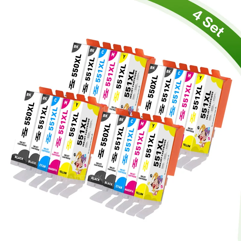 YouPrint Druckerpatronen Kompatibel Für Canon PGI-550 CLI-551XXL – 5er Multipack, XL-Füllmenge