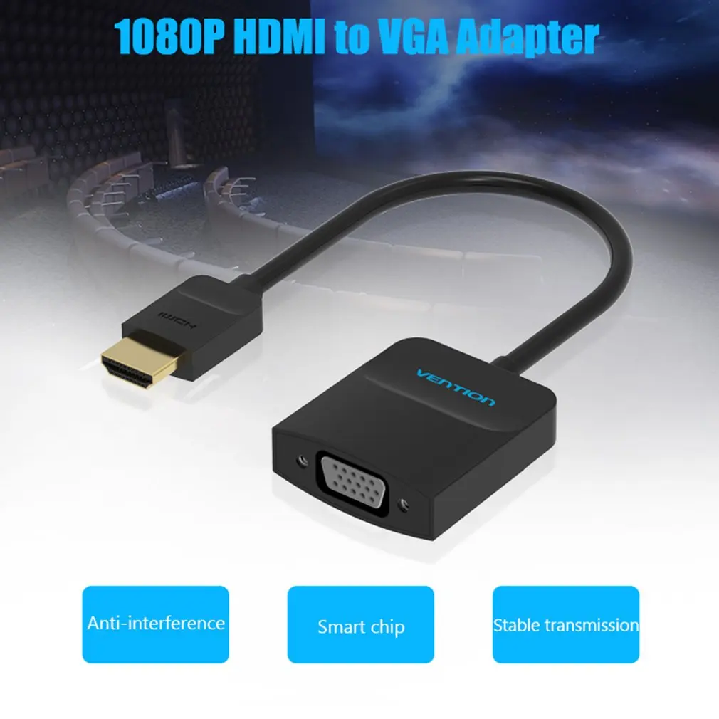Высококачественный адаптер hdmi-vga штекер в конвертер с разъемом адаптер 1080P цифровой аналоговый видео аудио для ПК ноутбука планшета