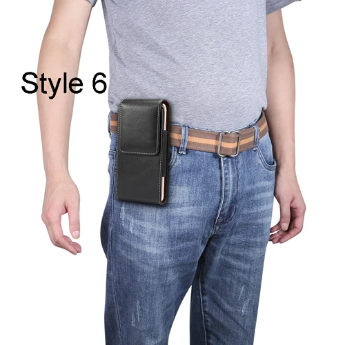 Style 6 7 видов стилей чехол с зажимом для ремня для iphone X, XR, XS, Max, 8, 7, чехол из искусственной кожи для samsung S10/S10E/S9/S8/S7/S6, сумка на пояс для мобильного телефона - Цвет: Style 6