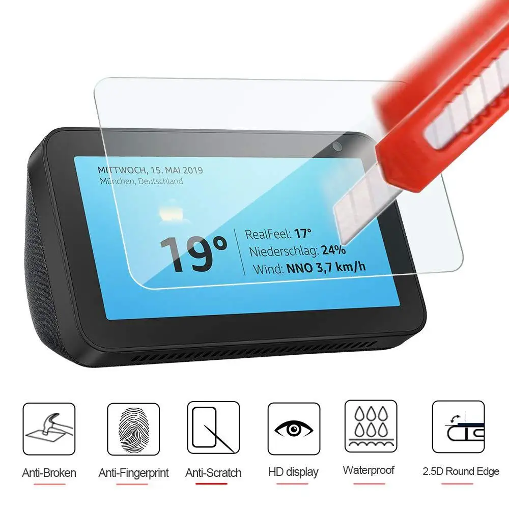 Для Amazon Echo Show 5 Защита экрана против царапин Закаленное стекло для Amazon Echo Show 5 8," HD Защитная стеклянная пленка