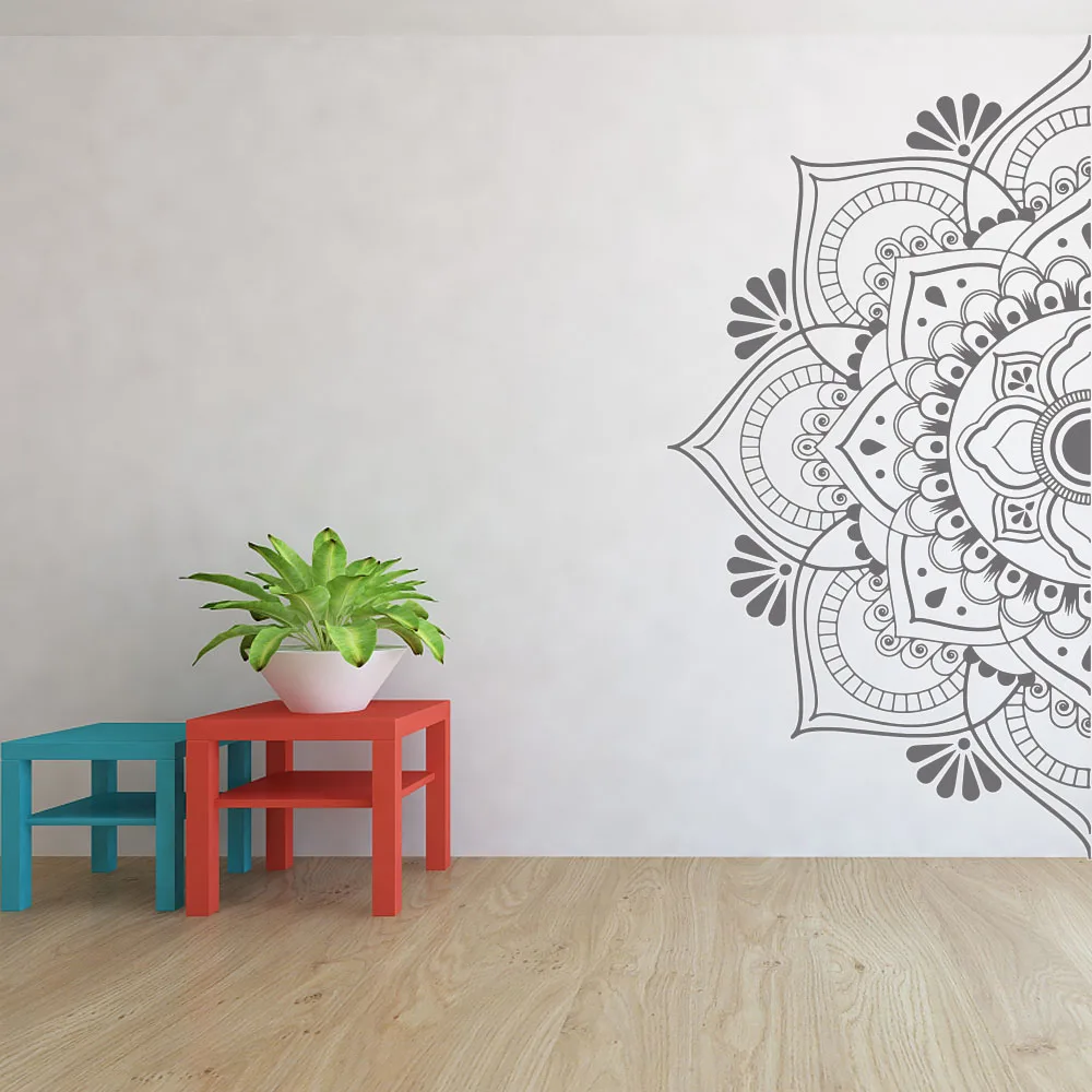 

Half Mandala Wall Decal Headboard Door Window Vinyl Stickers Master Bedroom Yoga Studio Home Decor Boho Style Ornament Art