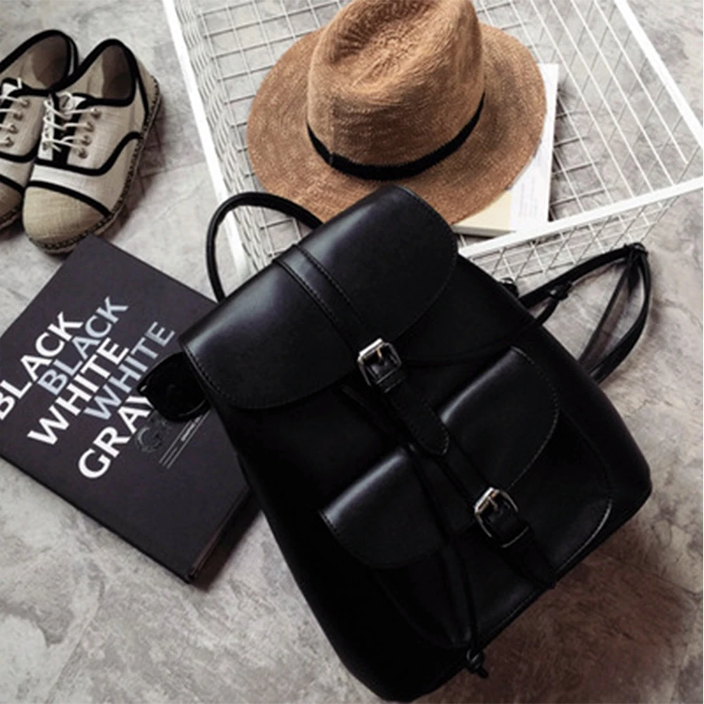 

PU Leather Backpacks Trendy Women Backpack Female Drawstring Travel Bags School Bookbags High Quality Students Travel Backpack
