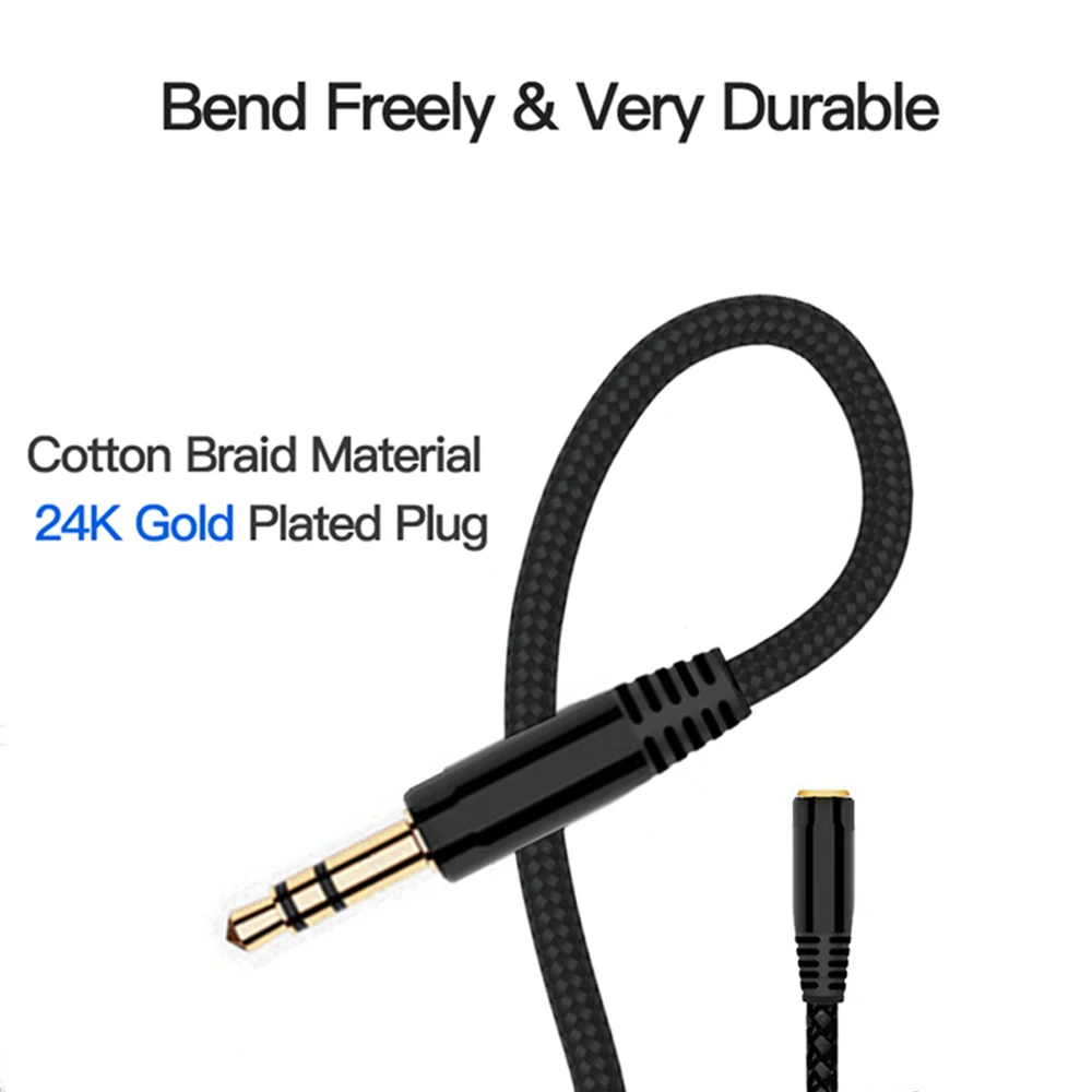 

3m/5m Headphone Extension Cable 3.5mm Jack Male to Female AUX Cable M/F Audio Stereo Extender Cord Earphone 3.5 mm Cable