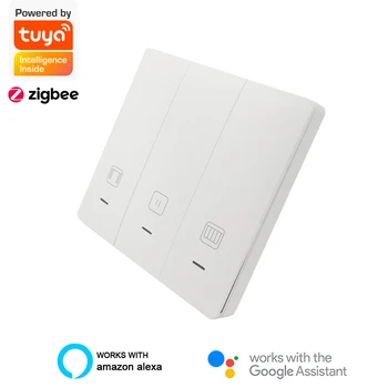 

Tuya Zigbee 3.0 curtain switch with neutral smart home automation work with alexa google home smart life app control