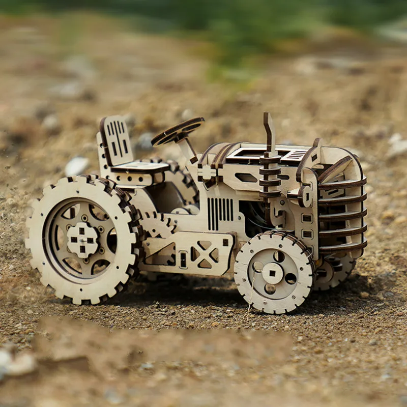 ROBOTIME деревянный блок игрушки механический транспорт локомотив трактор воздушный транспорт Рождество подарок на день Святого Валентина DIY 349 шт