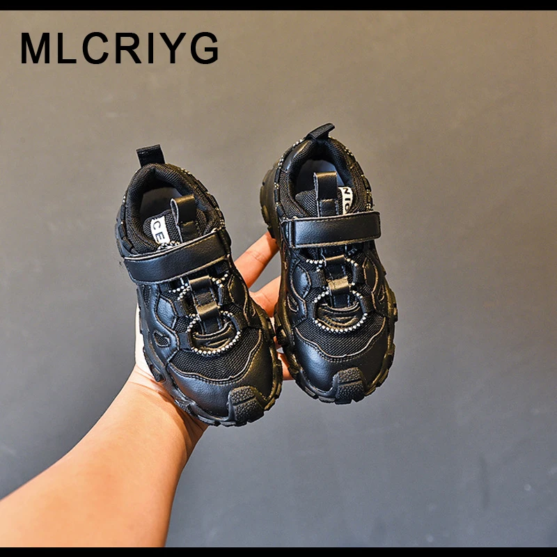 

New Autumn Kids Sport Sneakers Baby Girls Mesh Casual Sneakers Boys Black Chunky Sneakers Brand Running Shoes Fashion Trainers