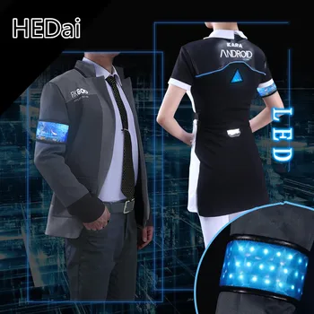 

Detroit: Become Human Connor/KARA Cosplay Costume LED Light Bionic Uniforms Sets Outfits Halloween Gift Costumes Comic S-XXXL