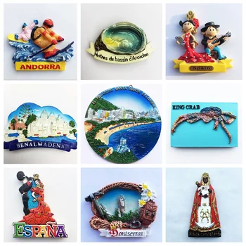 

World Tourism Fridge Magnet Souvenir Spain USA France Italy Columbia Refrigerator Magnets Sticker Kitchen Craft Decor Collection