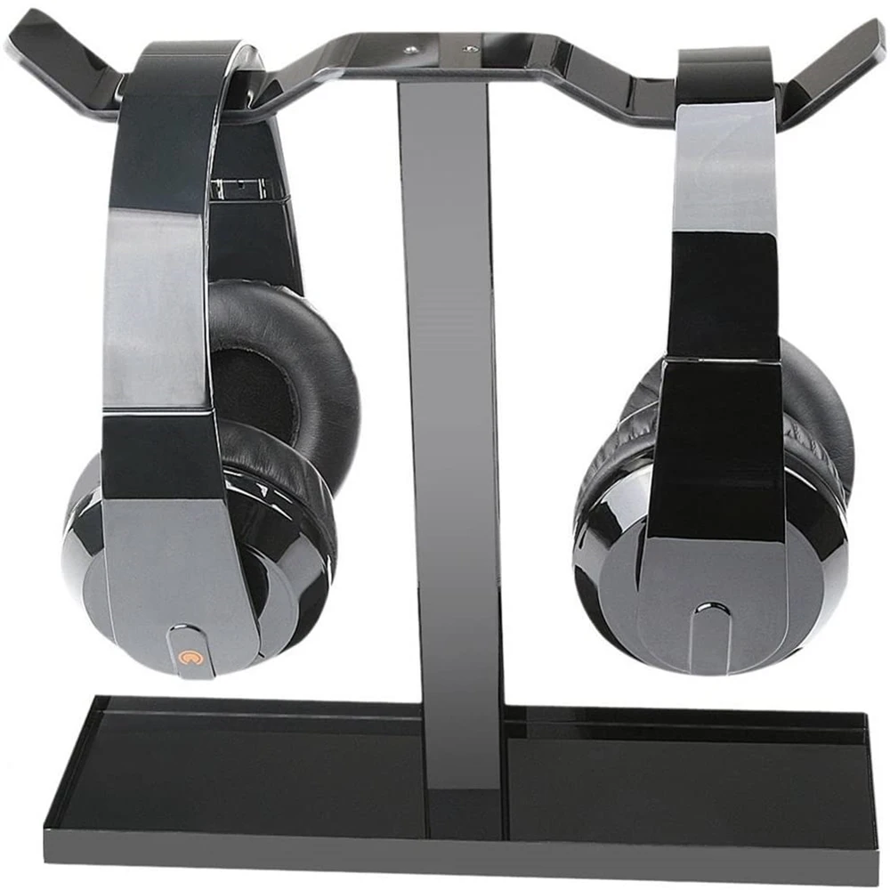 Universal Bracket Dual Balance Organic Glass Holder Station Headset Hanging Headphone Desk Headphone Stand Hanger Hook