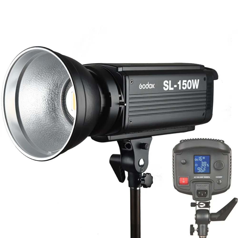 Godox SL-150W 150W 5600K CRI 93+ 16 каналов Светодиодный студийный непрерывный видео свет с креплением Bowens для DSLR камеры+ пульт дистанционного управления