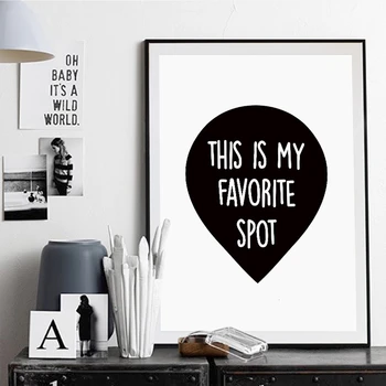 

This is My Favorite Spot Nursery Decor Canvas Paintings Black White Wall Art Pictures Poster Print Kids Baby Room Home Decor