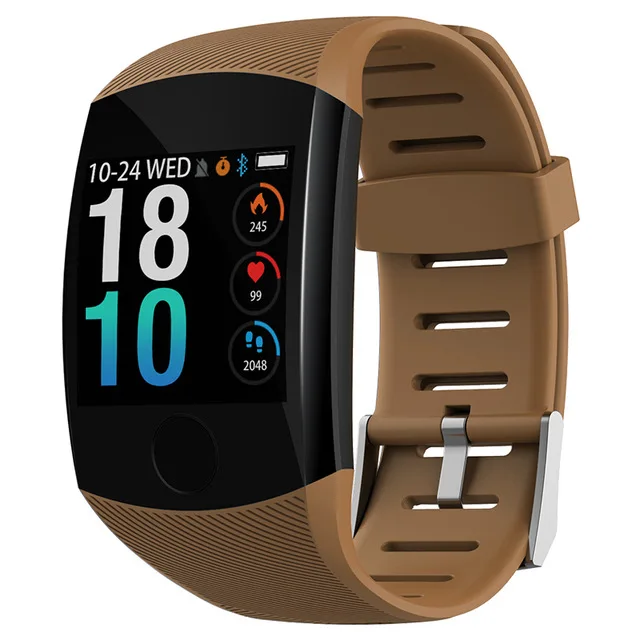 Brown Q11 Смарт-часы с сенсорным экраном IP67 Водонепроницаемый фитнес-браслет OLED сообщение сердечного ритма Smartband трекер активности спортивные часы - Color: Brown