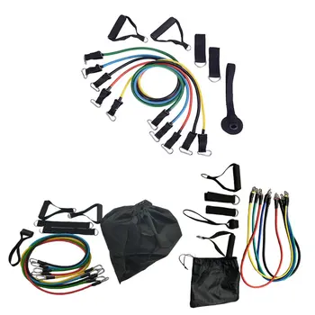 

11-piece set Resistance BandsTensioner Pull Rope Fitness Multi-function Tensioner Suit Muscle Training Belt Elastic Sleeve Bands