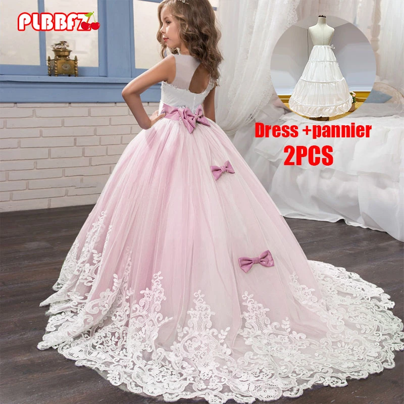 PLBBFZ vestido de noche de dama de honor para niñas, ropa para niños,  fiesta de desfile, boda, Princesa, 3 14 años|Vestidos| - AliExpress