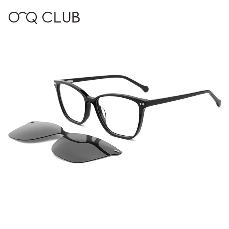

O-Q CLUB Magnetic Clip-on Sunglasses Men Women Myopia Prescription Glasses Frames Polarized Outdoors Eyeglasses FG1035