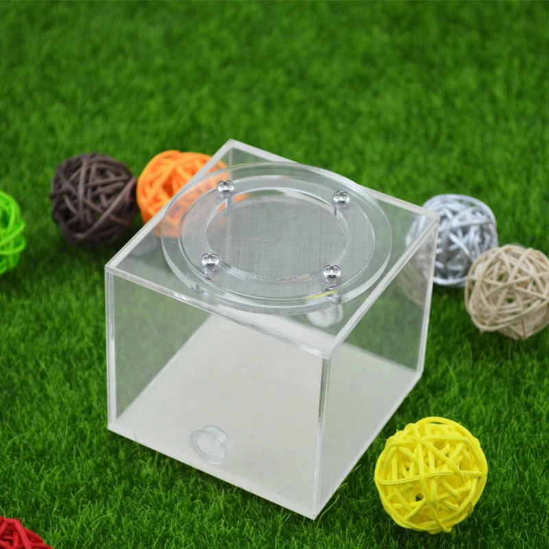 

ants area 7*7*7cm mini box with two passageway ants feeding area box acrylic ants house