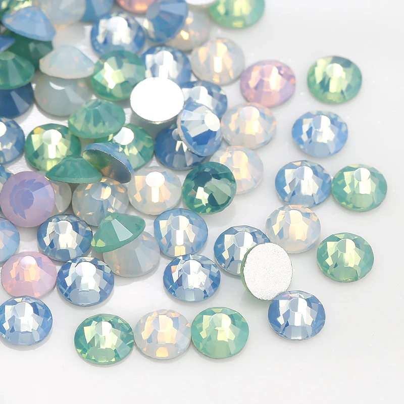 

YL Nail Art Rhinestone 1024pcs 3-5MM Size Mix Opal Glass Flatback Crystal Glue on Rhinestones for Clothes Art 3D Decorations