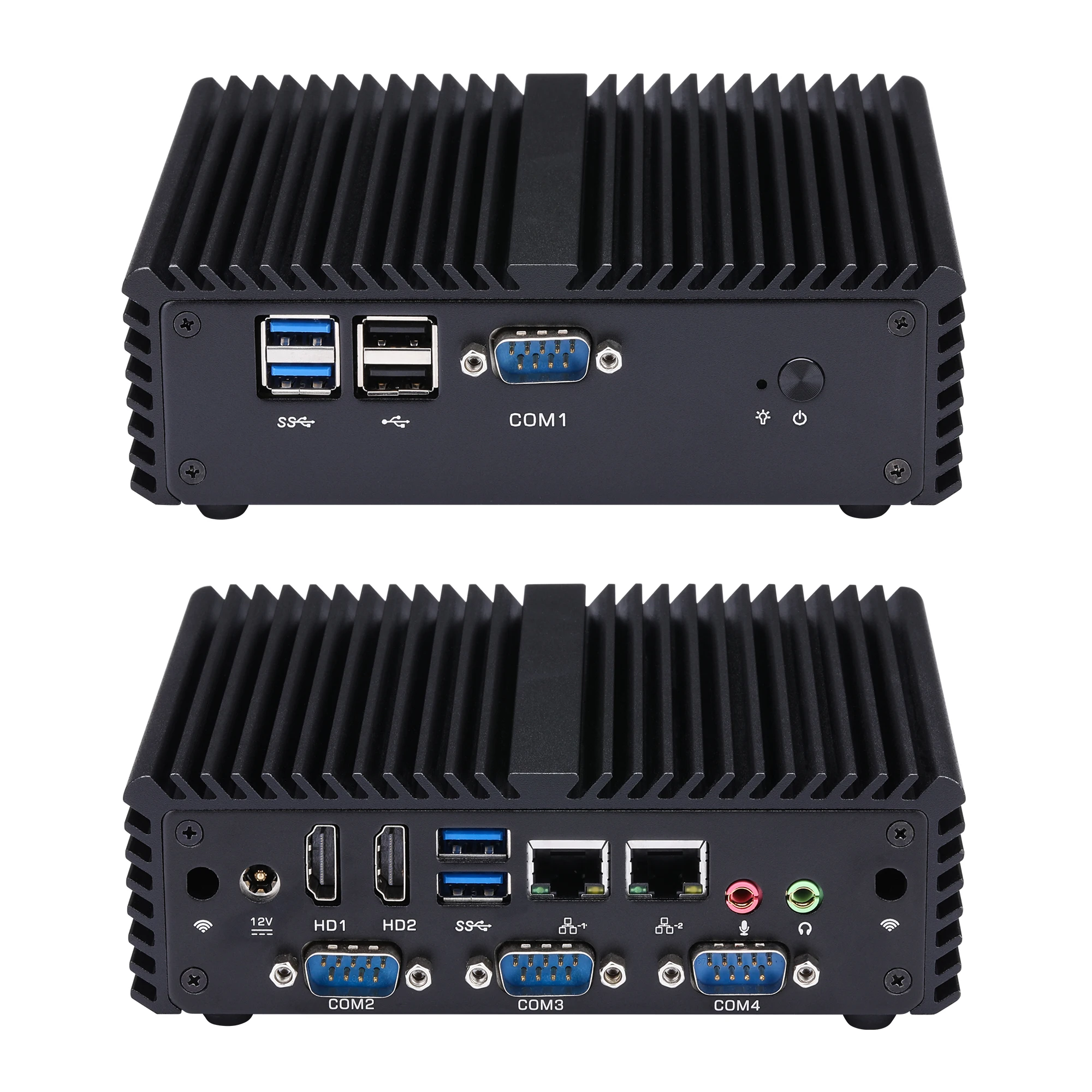 

QOTOM Mini PC Host Fanless Q430 Celeron 4 COM 2 LAN 6 USB Home Office POS KIOSK PC 15W WIN10/Linux Low Power